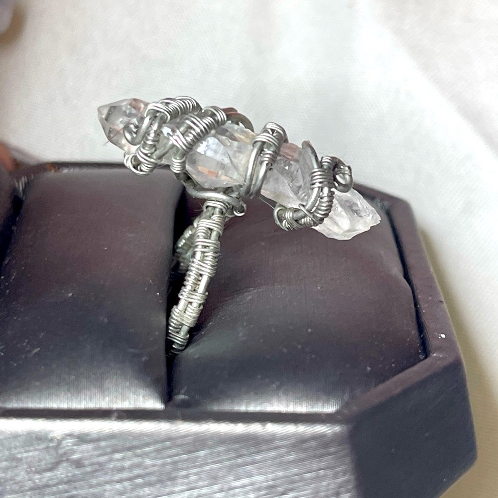 WIRE WRAPPED RAW CRYSTAL QUARTZ size 7
